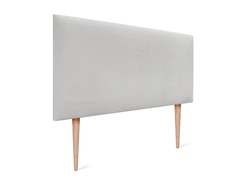 DHOME Tête de Lit Velours Lisse 105x115 avec Pieds de Lit 105 - Blanc