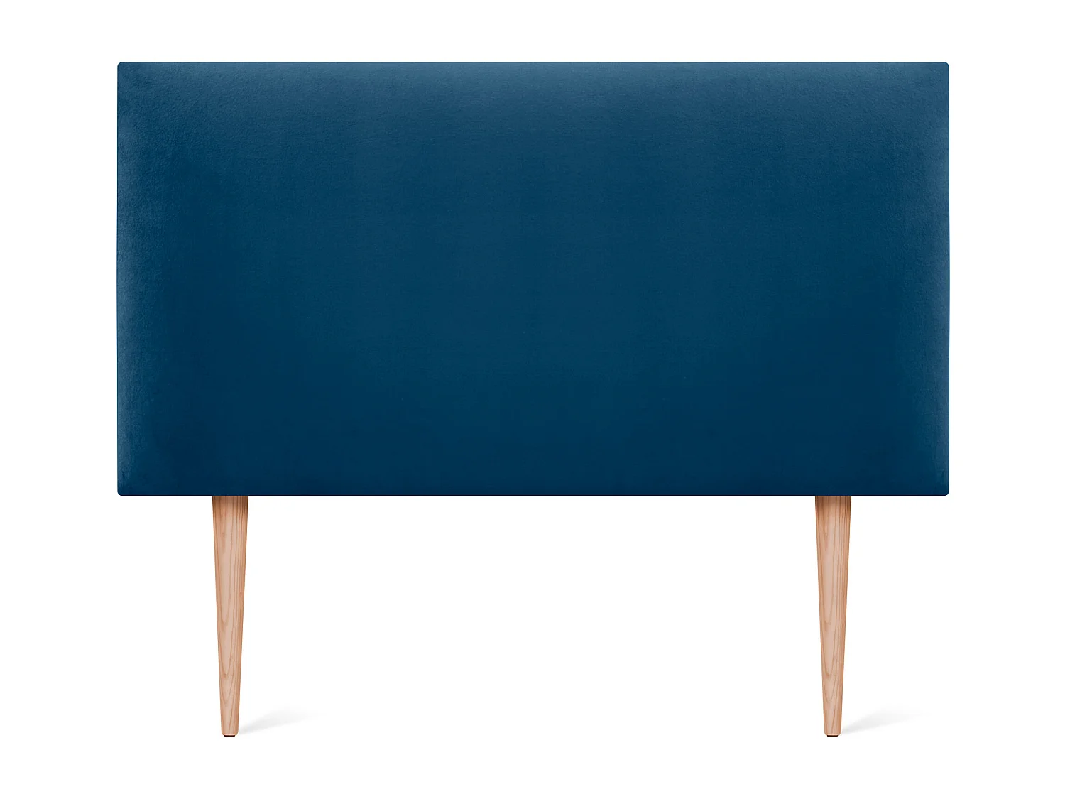 DHOME Kopfteil aus glattem Samt 90 x 115 mit Bettbeinen 80/90 – Blau