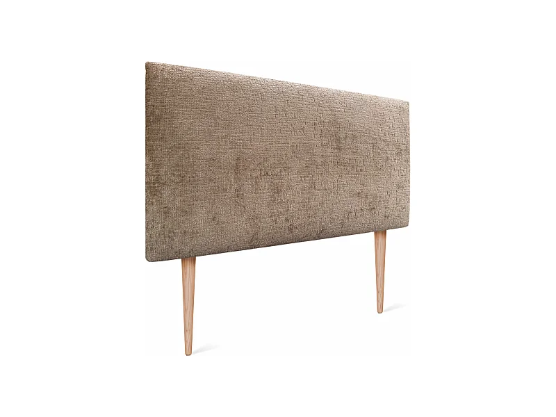 DHOME Tête de Lit Laine Naturelle 95x105cm avec Pieds de Lit 90 - Marron