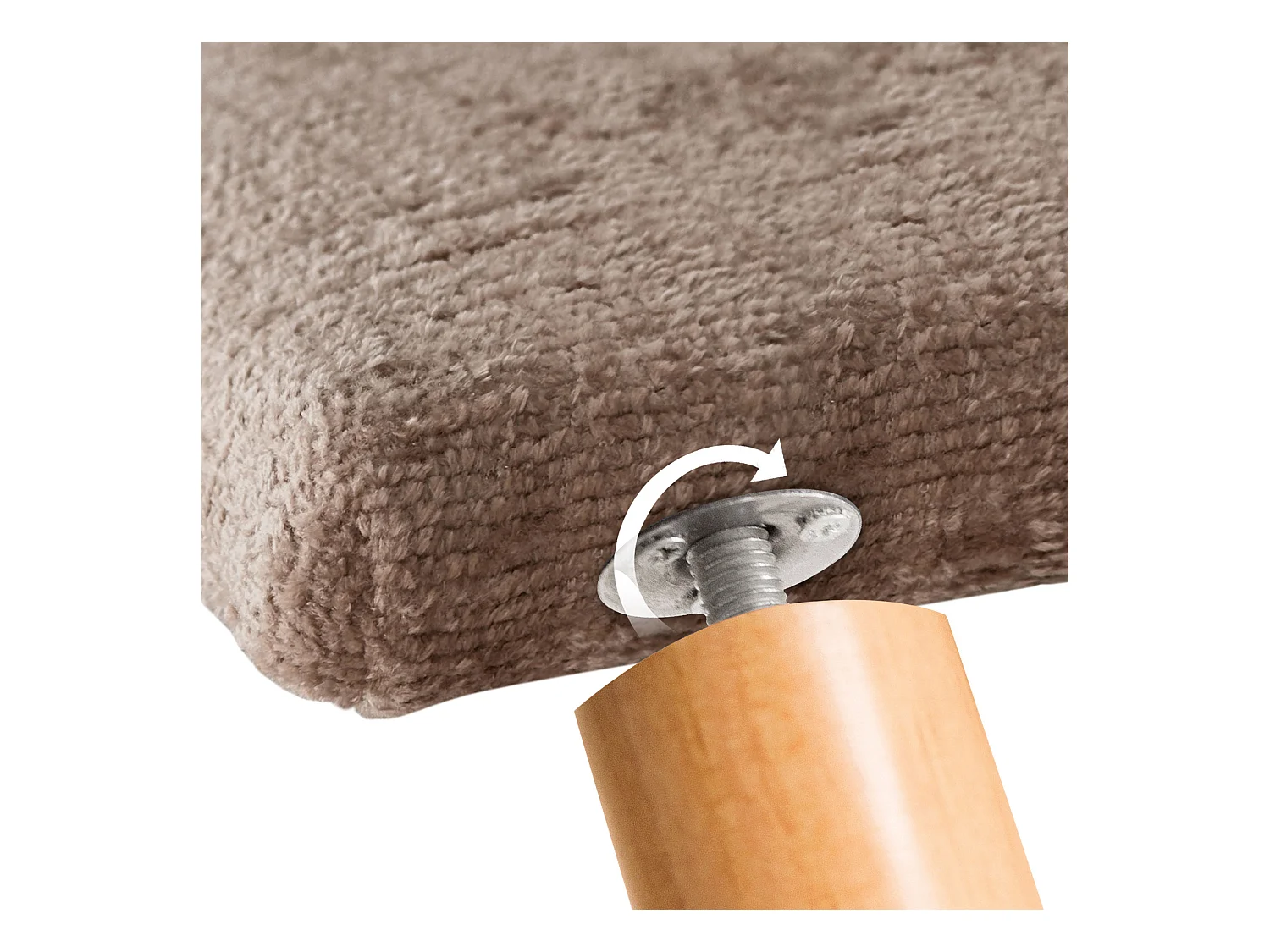 DHOME Tête de Lit Laine Naturelle 95x105cm avec Pieds de Lit 90 - Marron