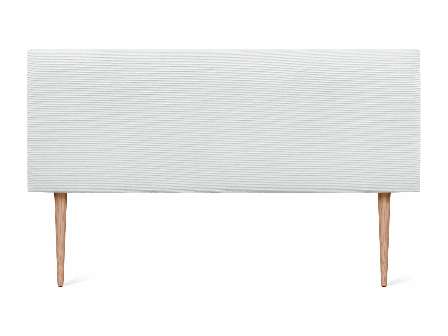 DHOME Glattes Cord-Kopfteil 135x115 mit Bettbeinen 120/135/140 – Weiß