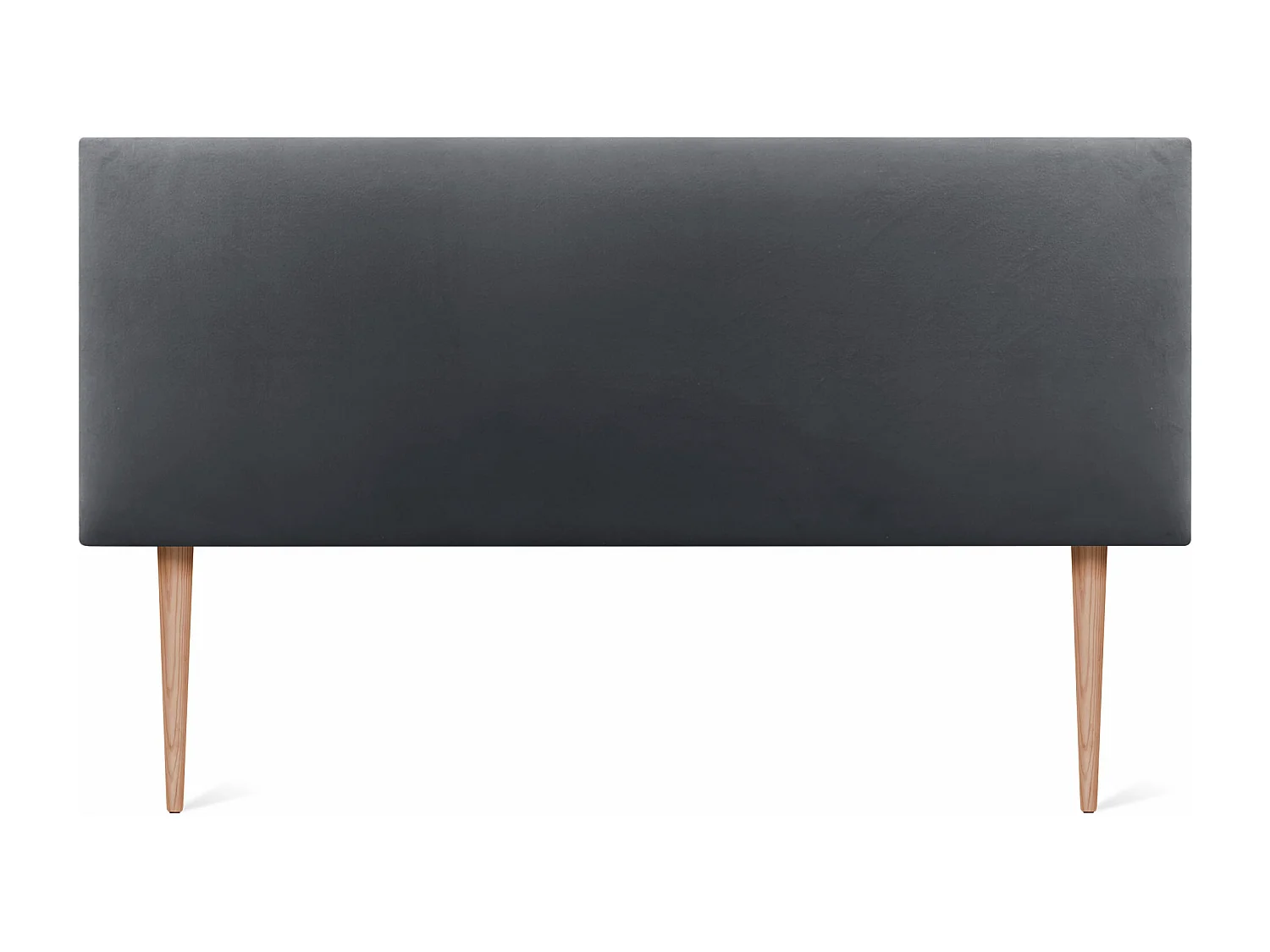 DHOME Tête de Lit Velours Lisse 135x105 avec Pieds de Lit 120/135/140 - Gris Foncé