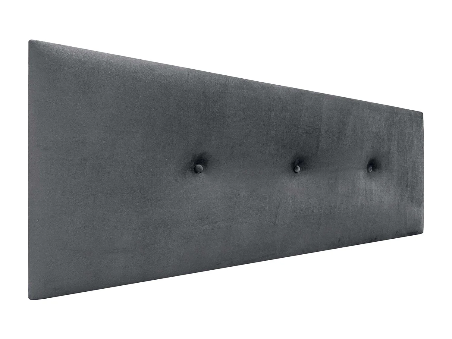 DHOME Kopfteil aus glattem Samt mit Knöpfen, 150 x 50, Betten 150/160 – Dunkelgrau