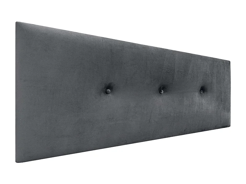 DHOME Kopfteil aus glattem Samt mit Knöpfen, 150 x 50, Betten 150/160 – Dunkelgrau