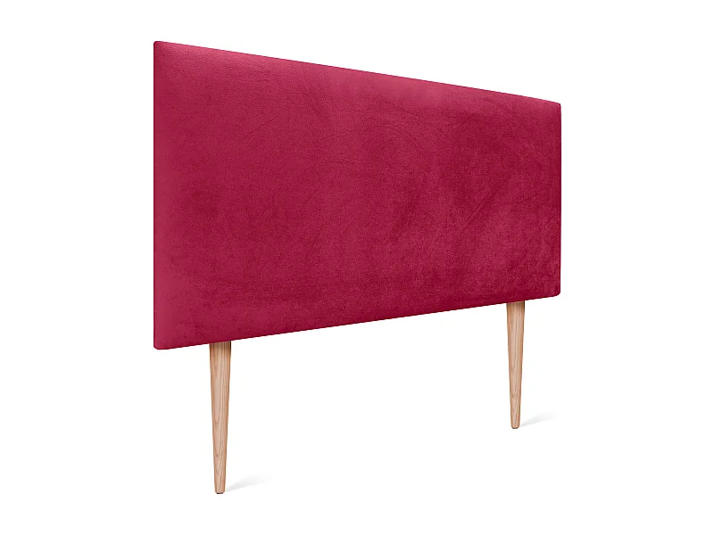 DHOME Tête de Lit Velours Lisse 110x105 avec Pieds de Lit 105 - Rouge