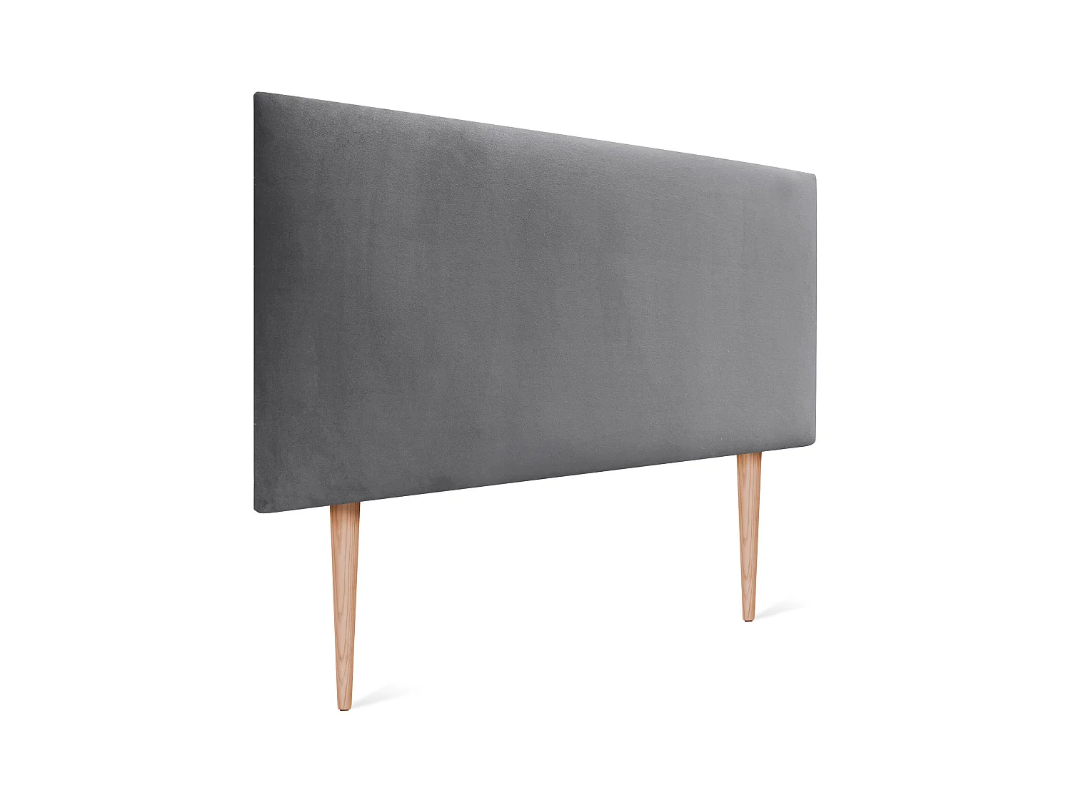 DHOME Kopfteil aus glattem Samt 110 x 105 mit Bettbeinen 105 – Aschgrau