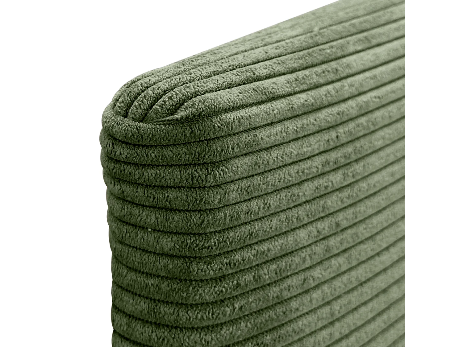 DHOME Glattes Cord-Kopfteil 150x105 mit Bettbeinen 150/160 – Dschungelgrün