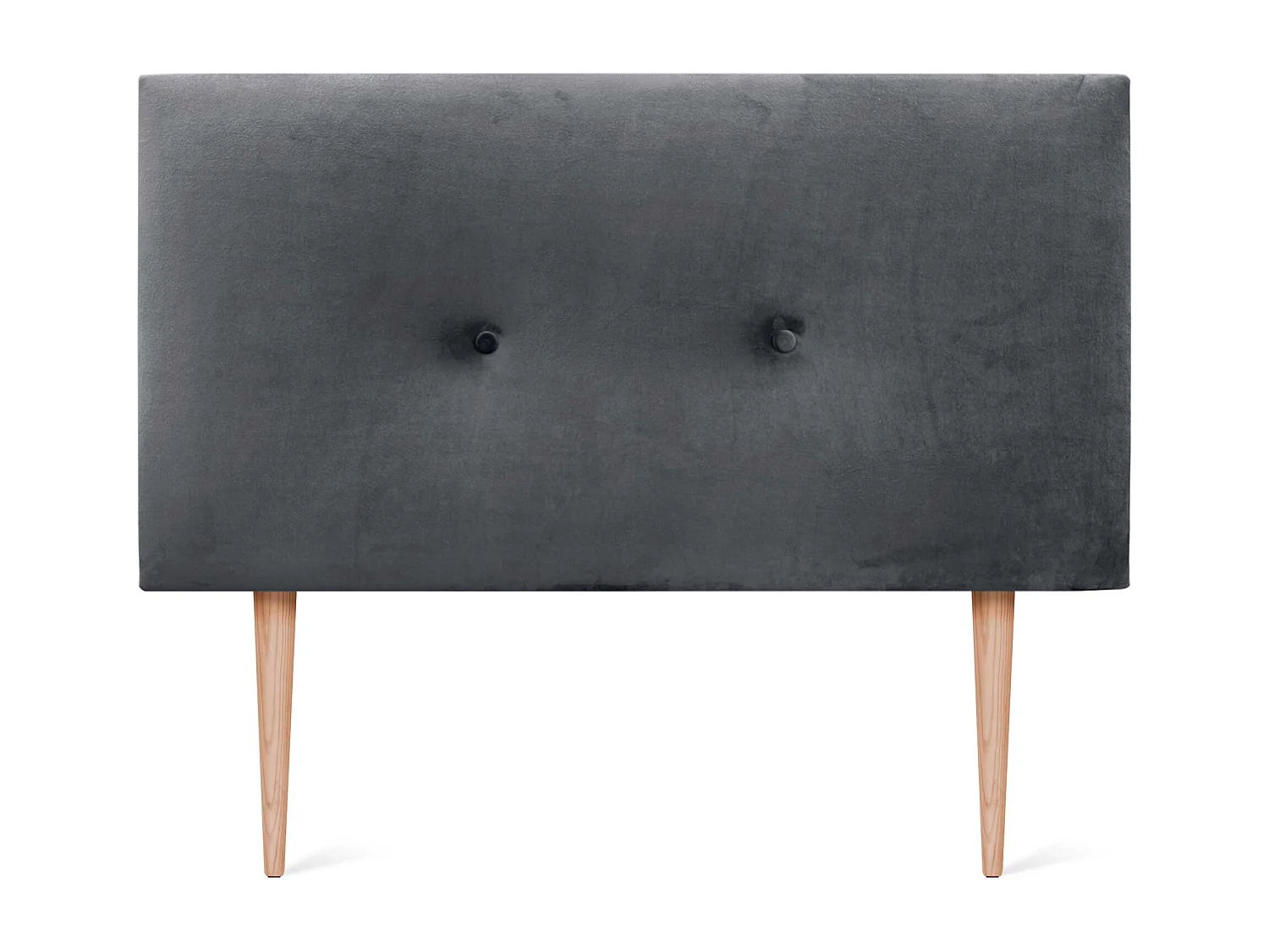 DHOME Tête de Lit Velours Lisse avec Boutons 110x115 avec Pieds de Lit 105 - Gris Foncé