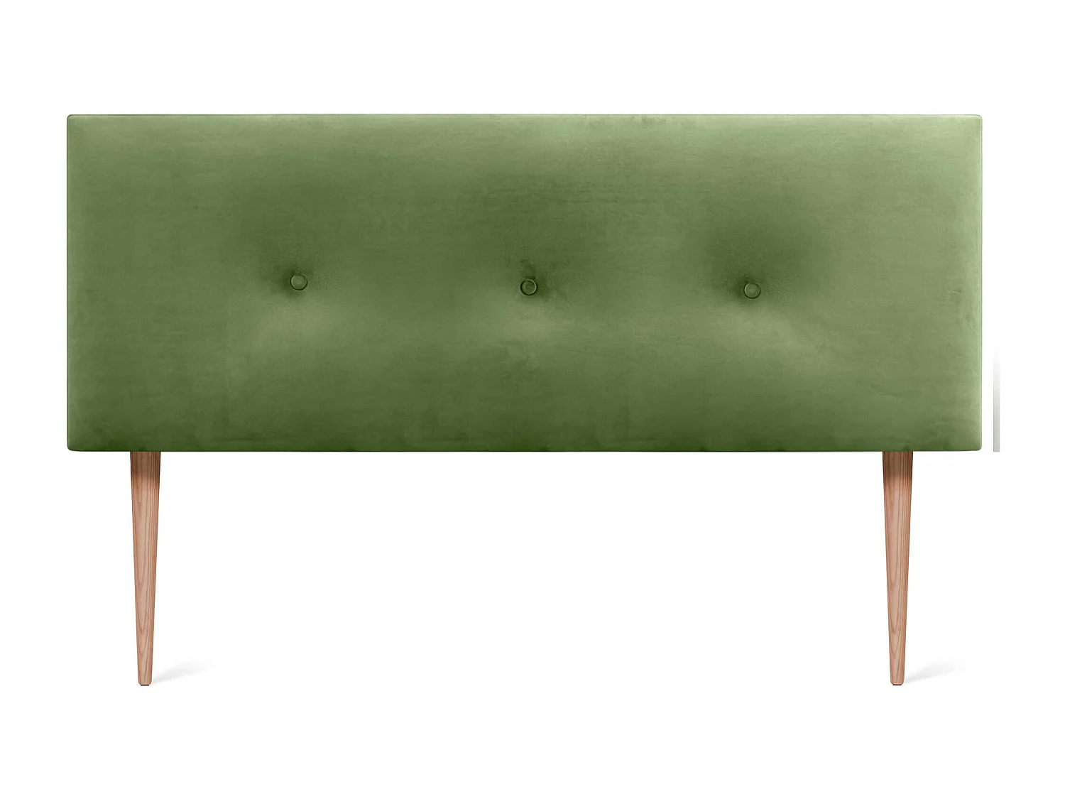 DHOME Tête de Lit Velours Lisse avec Boutons 150x115 avec Pieds de Lit 150/160 - Vert Jungle