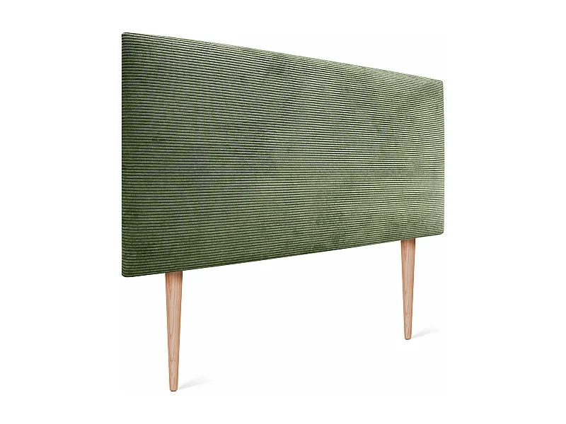 DHOME Effen corduroy hoofdeinde 110x105 met bedpoten 105 - Junglegroen