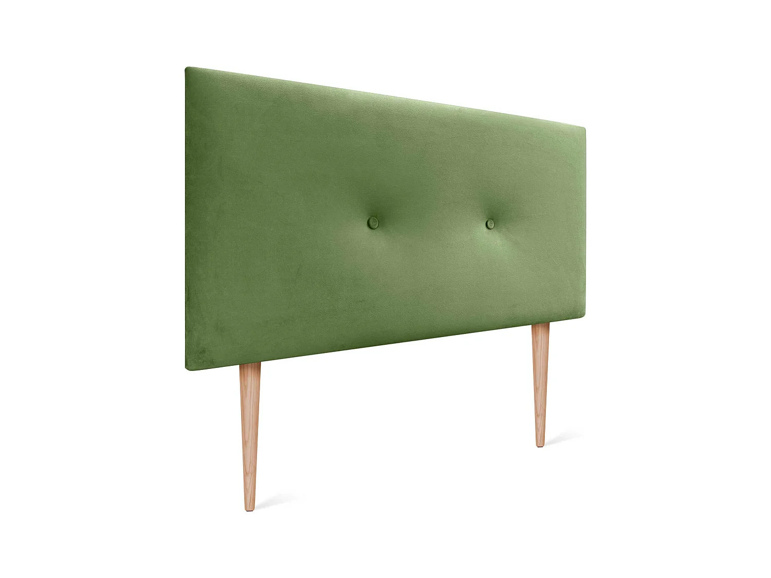DHOME Tête de Lit Velours Lisse avec Boutons 110x105 avec Pieds de Lit 105 - Vert Jungle
