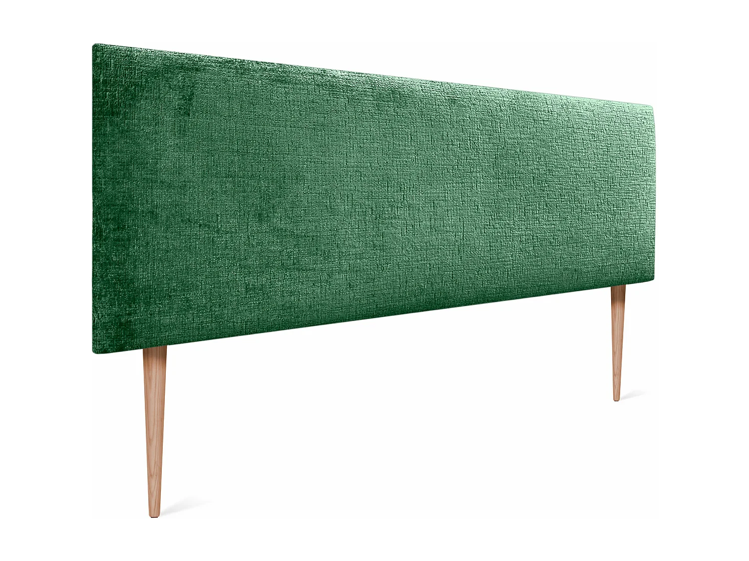 DHOME Tête de Lit Laine Naturelle 150x105cm avec Pieds de Lit 150 - Vert