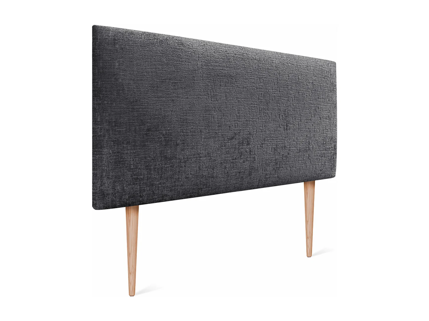 DHOME Tête de Lit laine naturelle 110x105cm avec pieds de Lit 105/110 - Gris foncé