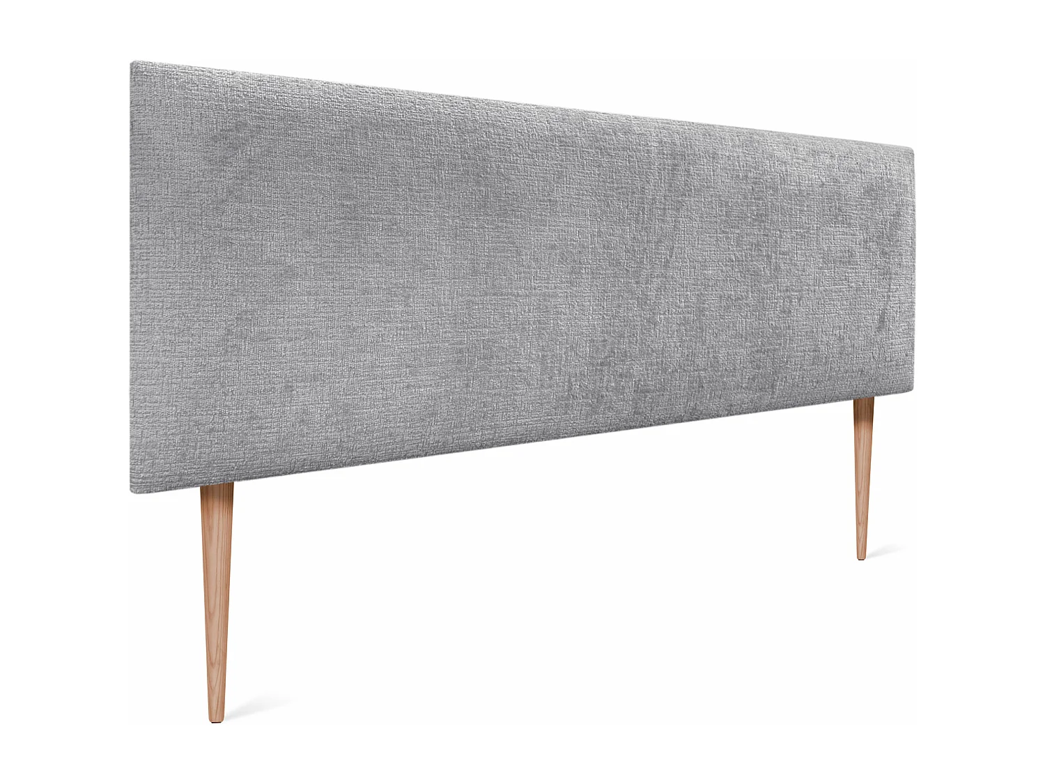 DHOME Tête de Lit Laine Naturelle 135x105cm avec Pieds de Lit 120/135 - Gris Clair