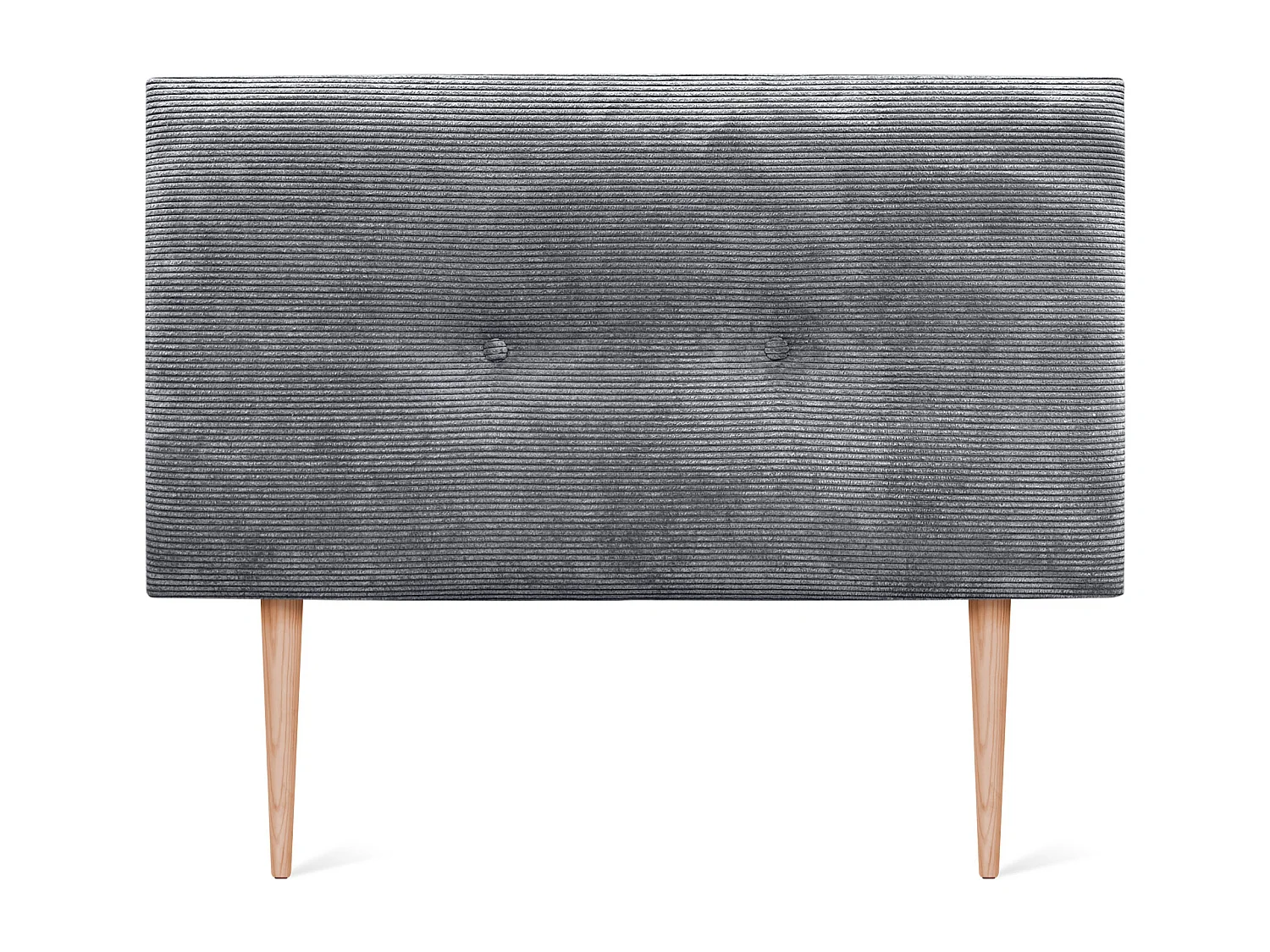 DHOME Tête de Lit Velours Côtelé Uni avec Boutons 80x105 avec Pieds de Lit 80/90 - Gris Foncé