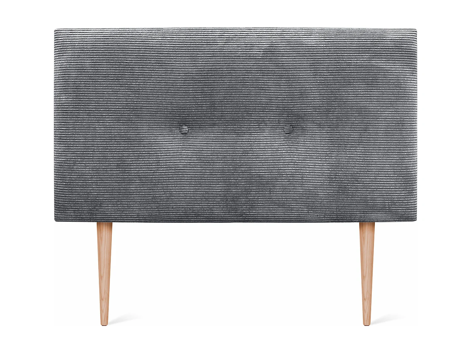 DHOME Tête de Lit Velours Côtelé Uni avec Boutons 110x105 avec Pieds de Lit 105 - Gris Foncé