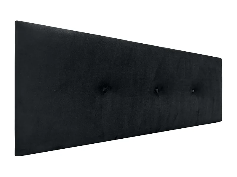 DHOME Tête de Lit Velours Lisse avec Boutons 150x60 Lits 150/160 - Noir