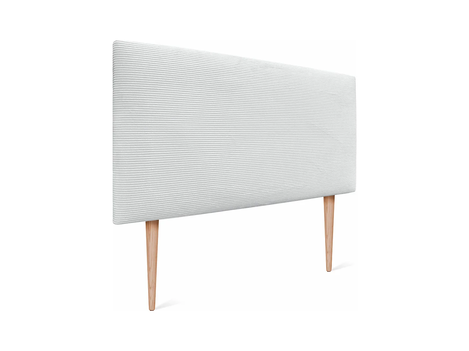 DHOME Tête de Lit Velours Côtelé Uni 105x105 avec Pieds de Lit 105 - Blanc