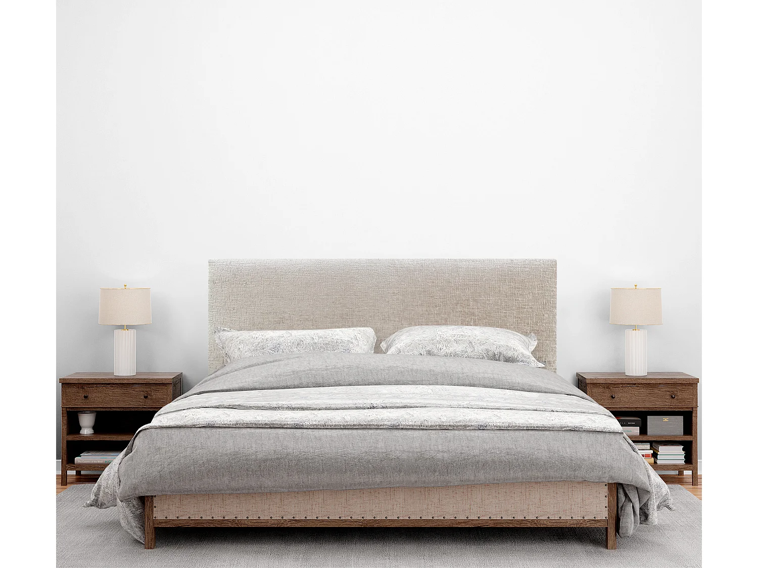 DHOME Kopfteil aus Naturwolle, 145 x 50 cm, für Betten 140/135 – Beige