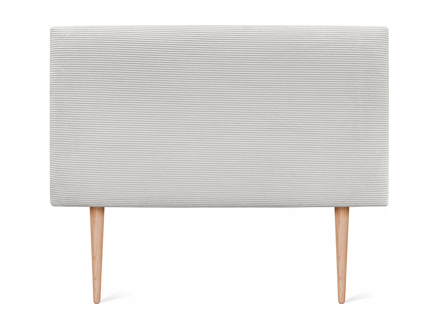 DHOME Tête de Lit Velours Côtelé Uni 105x115 avec Pieds de Lit 105 - Blanc Os