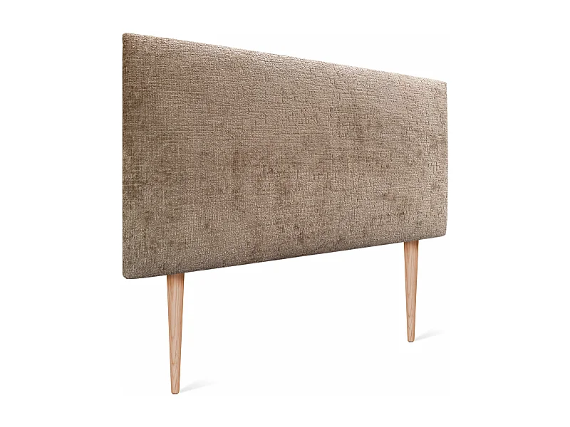 DHOME Tête de Lit Laine Naturelle 80x105cm avec Pieds de Lit 80/90 - Marron