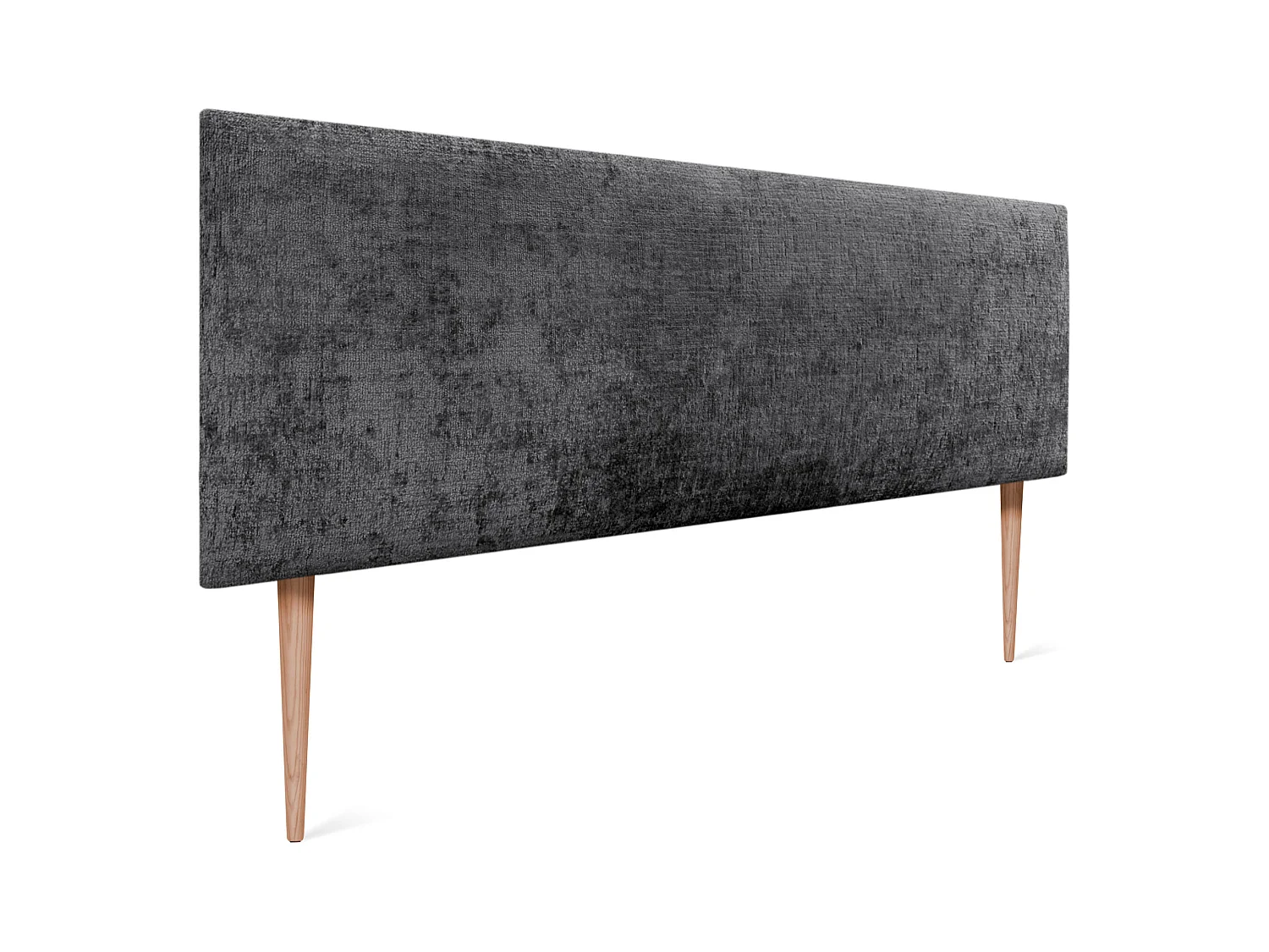 DHOME Tête de Lit Laine Naturelle 145x105cm avec Pieds de Lit 140/135 - Gris Foncé