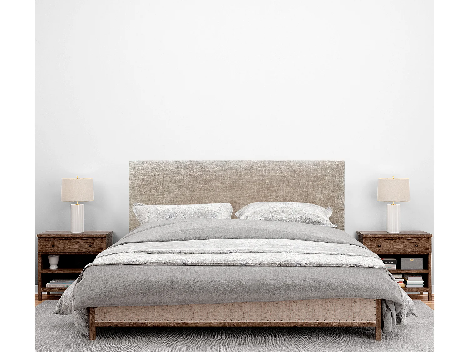 DHOME Tête de Lit en laine naturelle 150x50cm pour Lits 150 - Marron clair