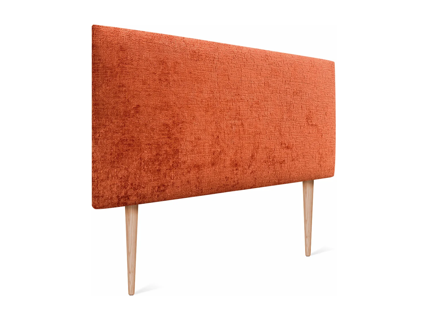 DHOME Tête de Lit Laine Naturelle 110x105cm avec Pieds de Lit 105/110 - Orange