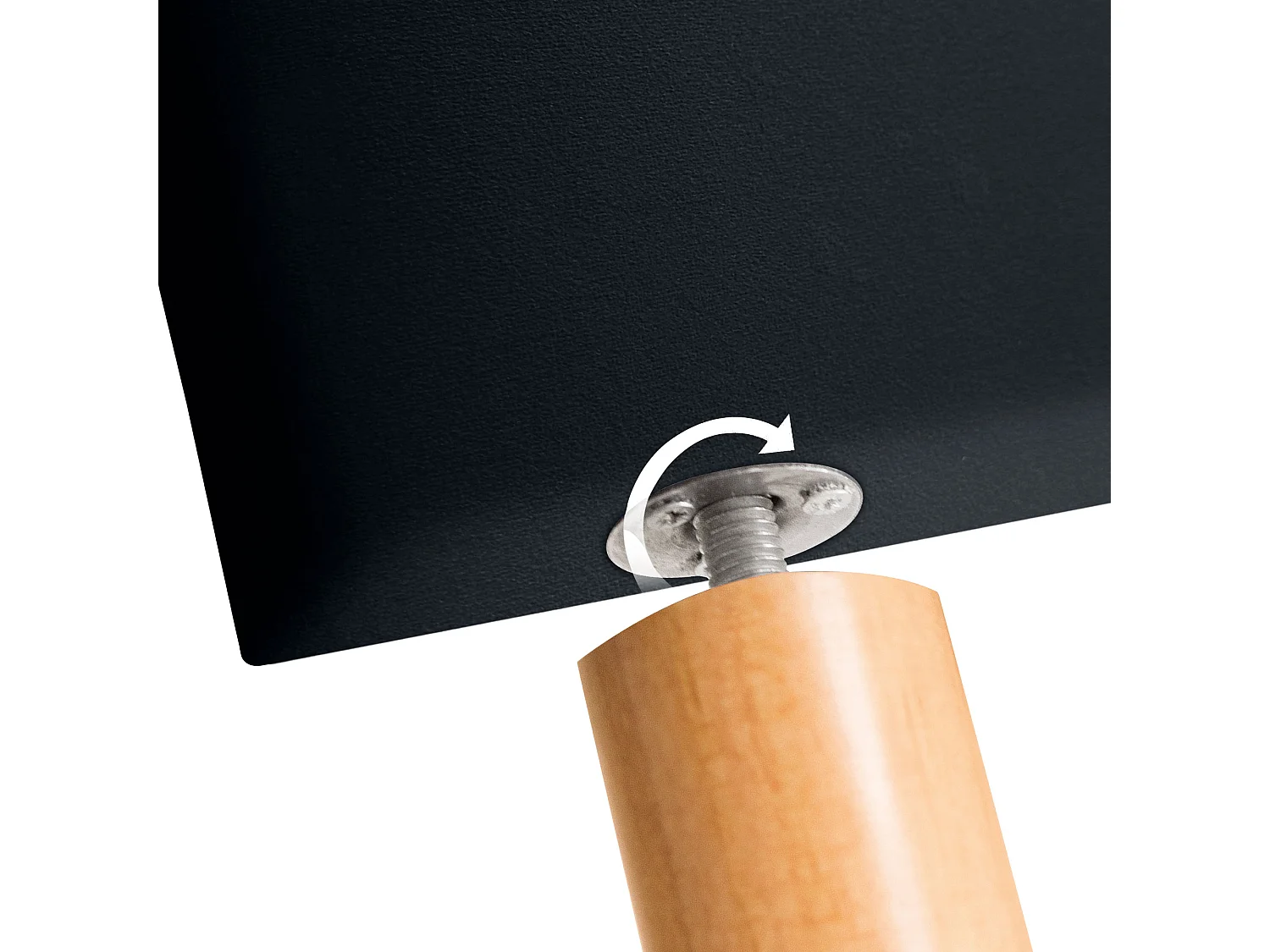 DHOME Cabeceira Smooth Velvet 95x105 com pernas de cama 80/90 - Preto