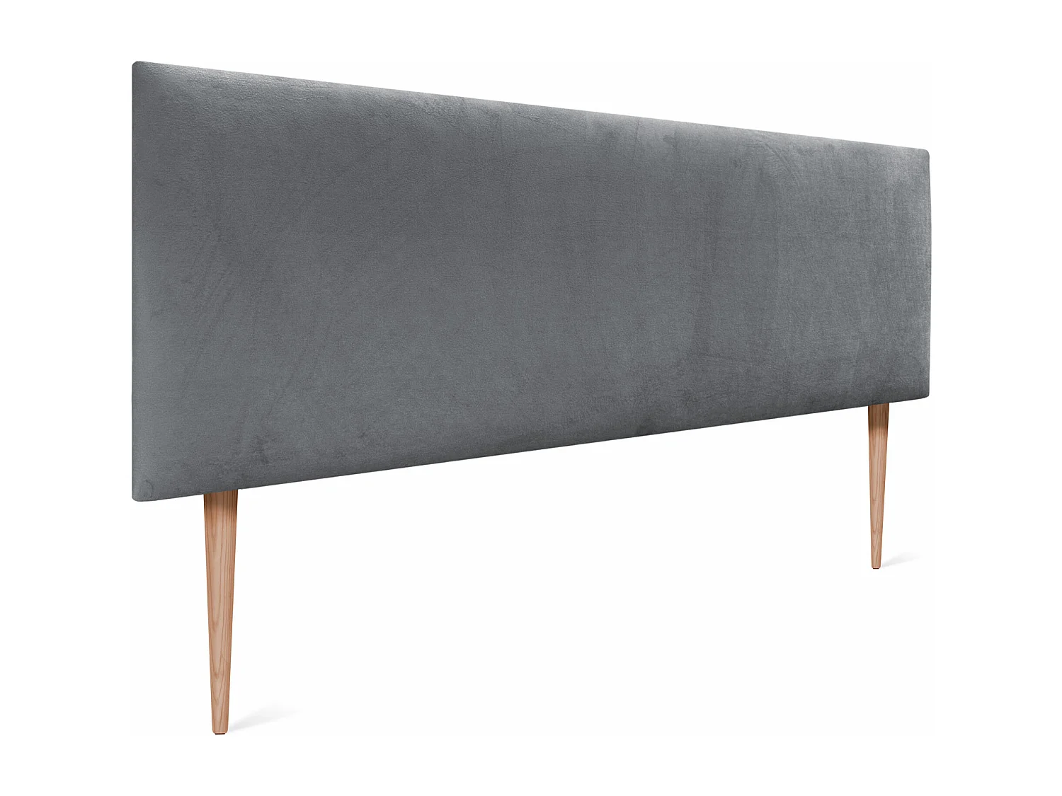 DHOME Tête de Lit Velours Lisse 160x105 avec Pieds de Lit 150/160 - Gris Cendré