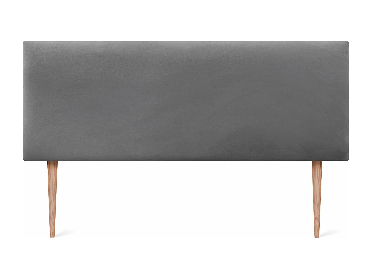 DHOME Tête de Lit Velours Lisse 160x105 avec Pieds de Lit 150/160 - Gris Cendré