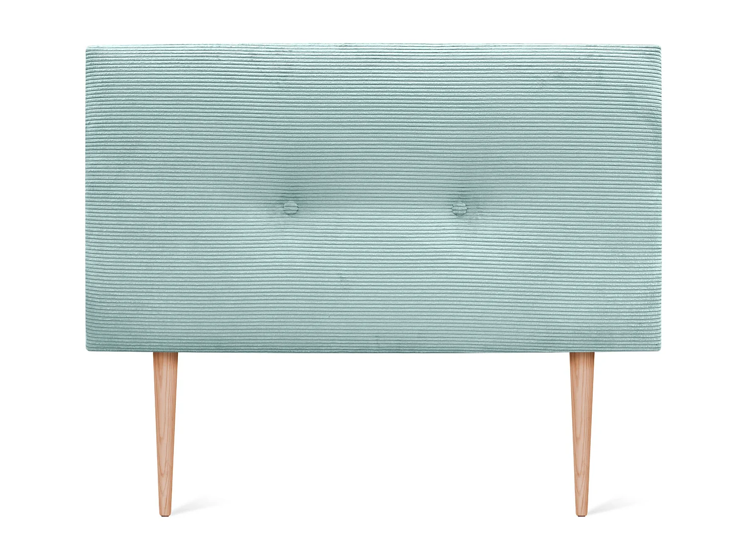 DHOME Tête de Lit Velours Côtelé Uni avec Boutons 90x115 avec Pieds de Lit 80/90 - Vert Aqua