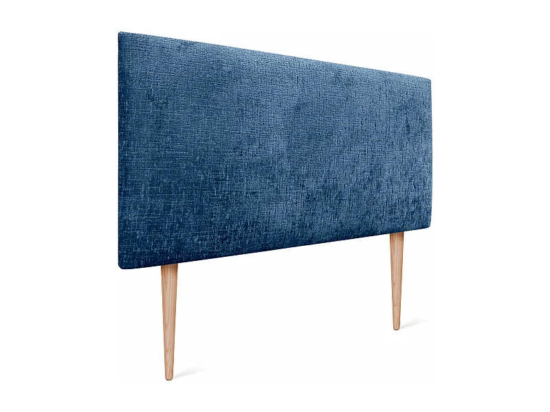 DHOME Kopfteil aus Naturwolle 80 x 115 cm mit Bettbeinen 80/90 – Blau