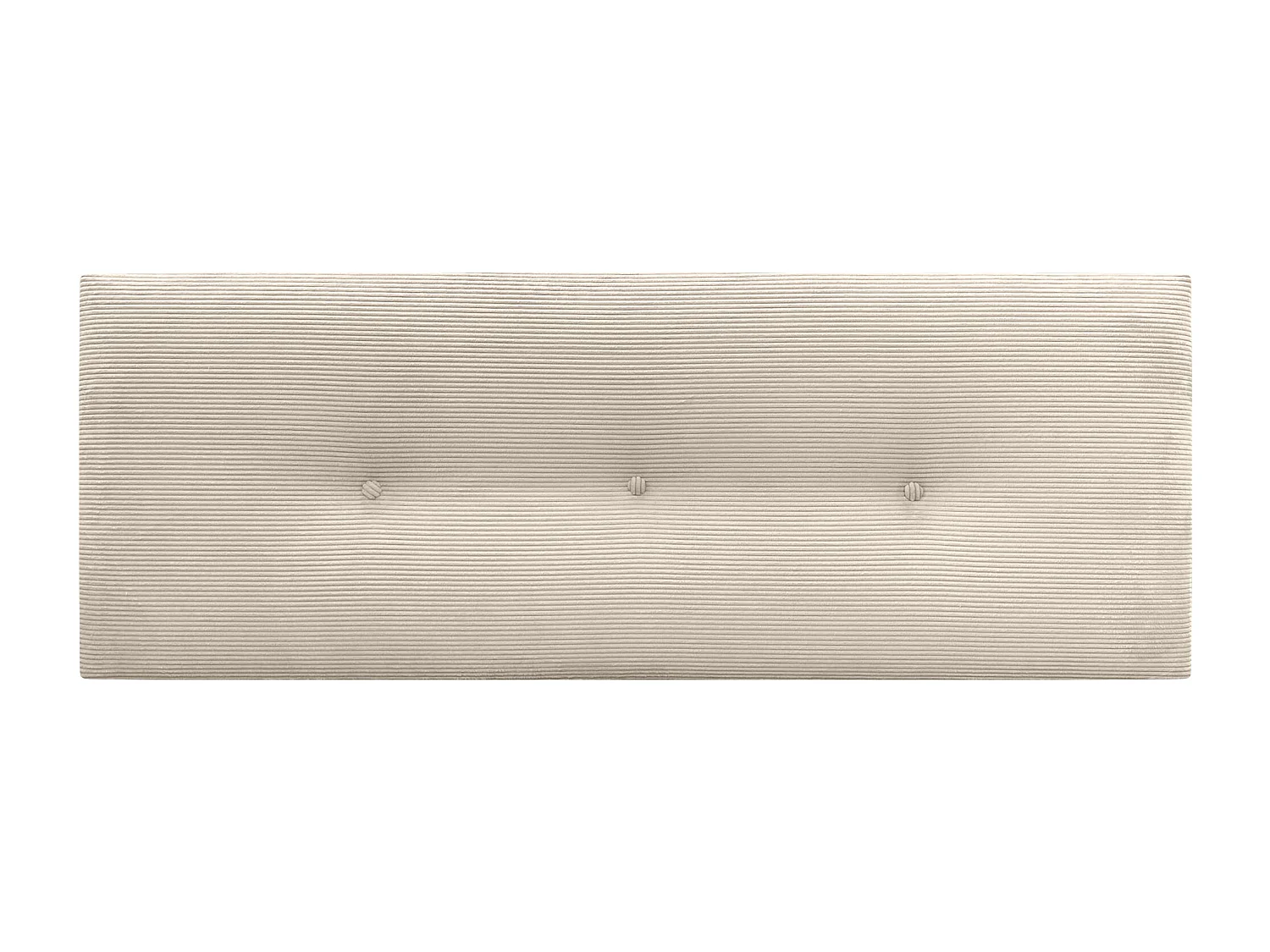 DHOME Tête de Lit Velours Côtelé Uni avec Boutons 145x60 Lits 120/135/140 - Beige