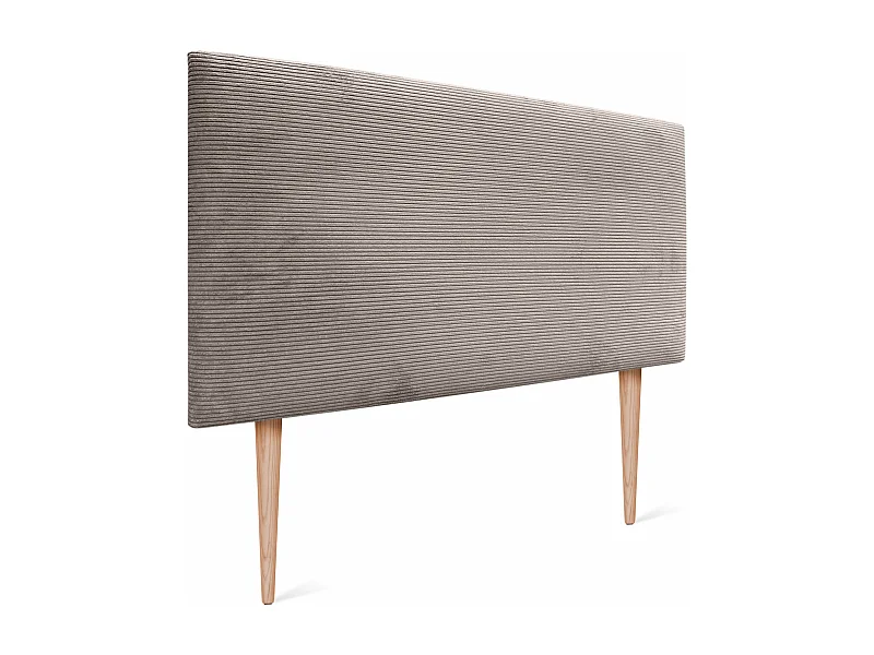 DHOME Glattes Cord-Kopfteil 110x115 mit Bettbeinen 105 – Braun