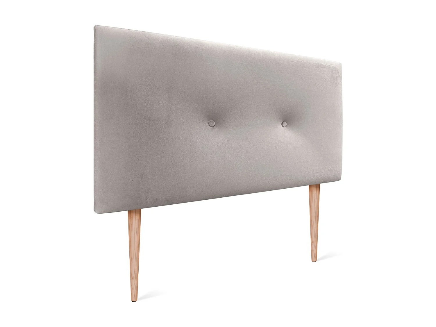 DHOME Kopfteil aus glattem Samt mit Knöpfen 105 x 105 mit Bettbeinen 105 – Beige