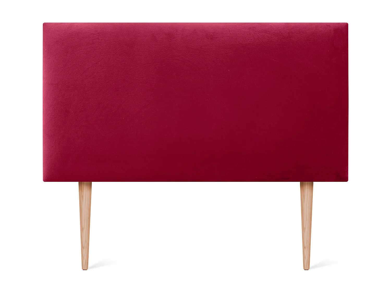 DHOME Tête de Lit Velours Lisse 105x105 avec Pieds de Lit 105 - Rouge