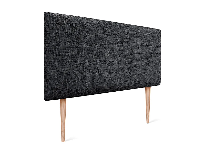 DHOME Kopfteil aus Naturwolle 90 x 105 cm mit Bettbeinen 80/90 – Schwarz