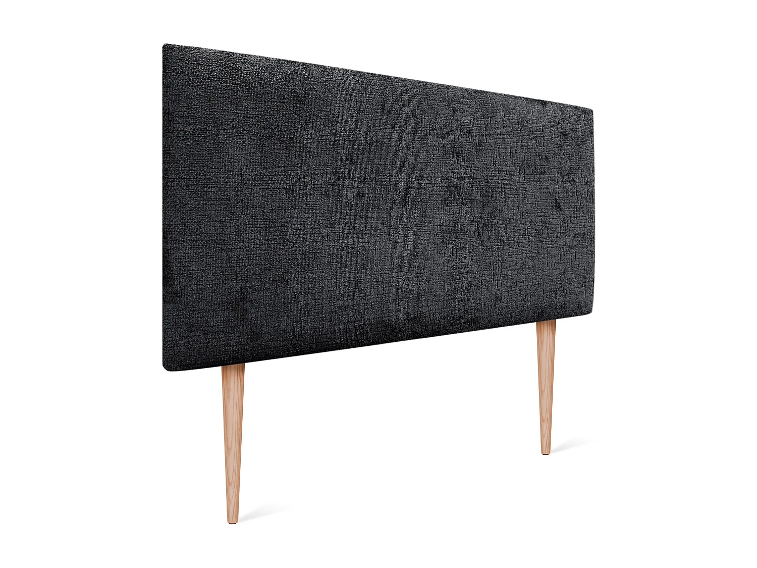 DHOME Kopfteil aus Naturwolle 90 x 105 cm mit Bettbeinen 80/90 – Schwarz