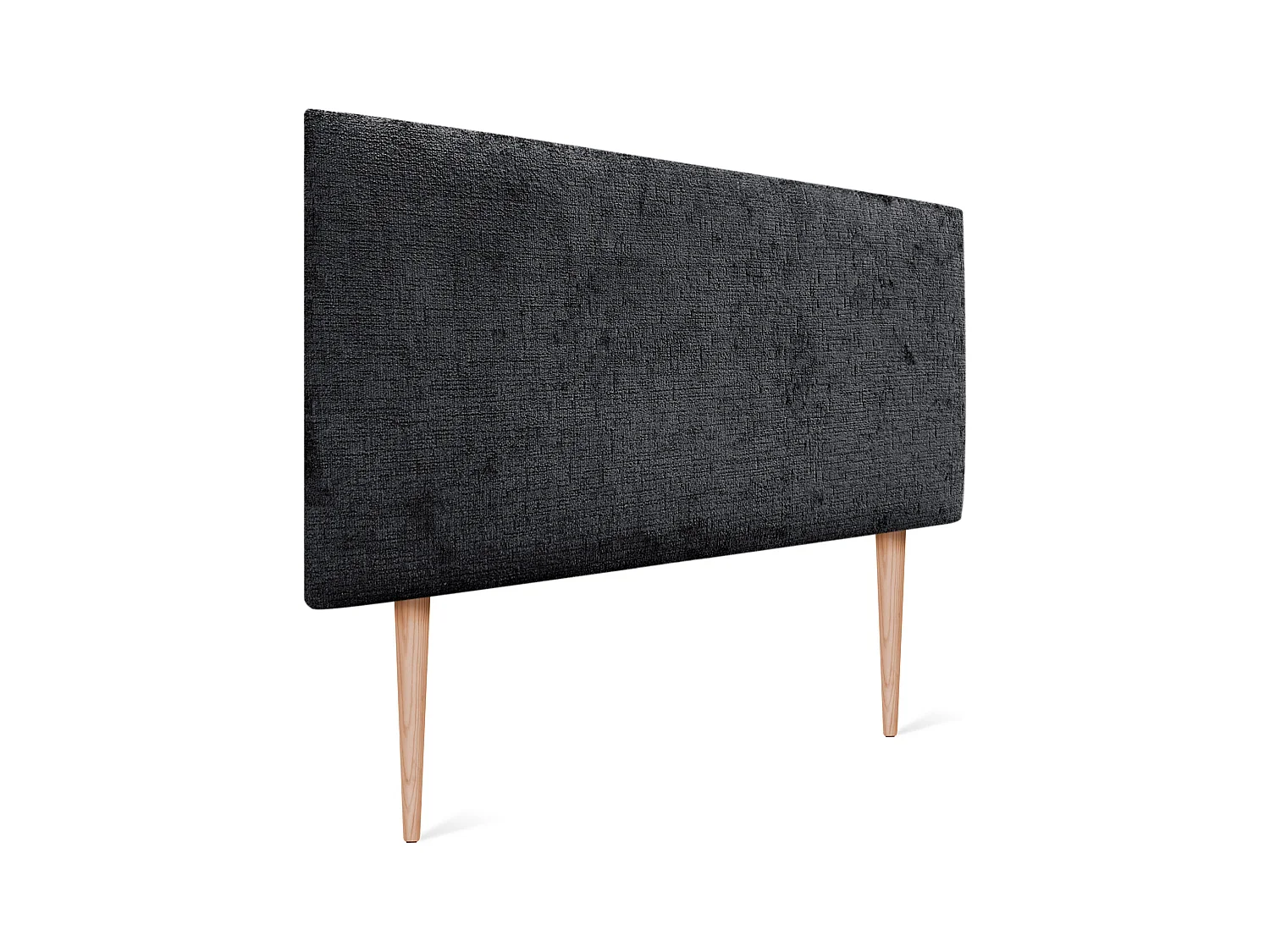 DHOME Hoofdbord van natuurlijke wol 90x105cm met bedpoten 80/90 - Zwart