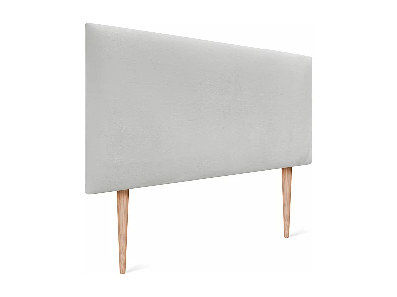 DHOME Kopfteil aus glattem Samt 95 x 105 mit Bettbeinen 80/90 – Weiß