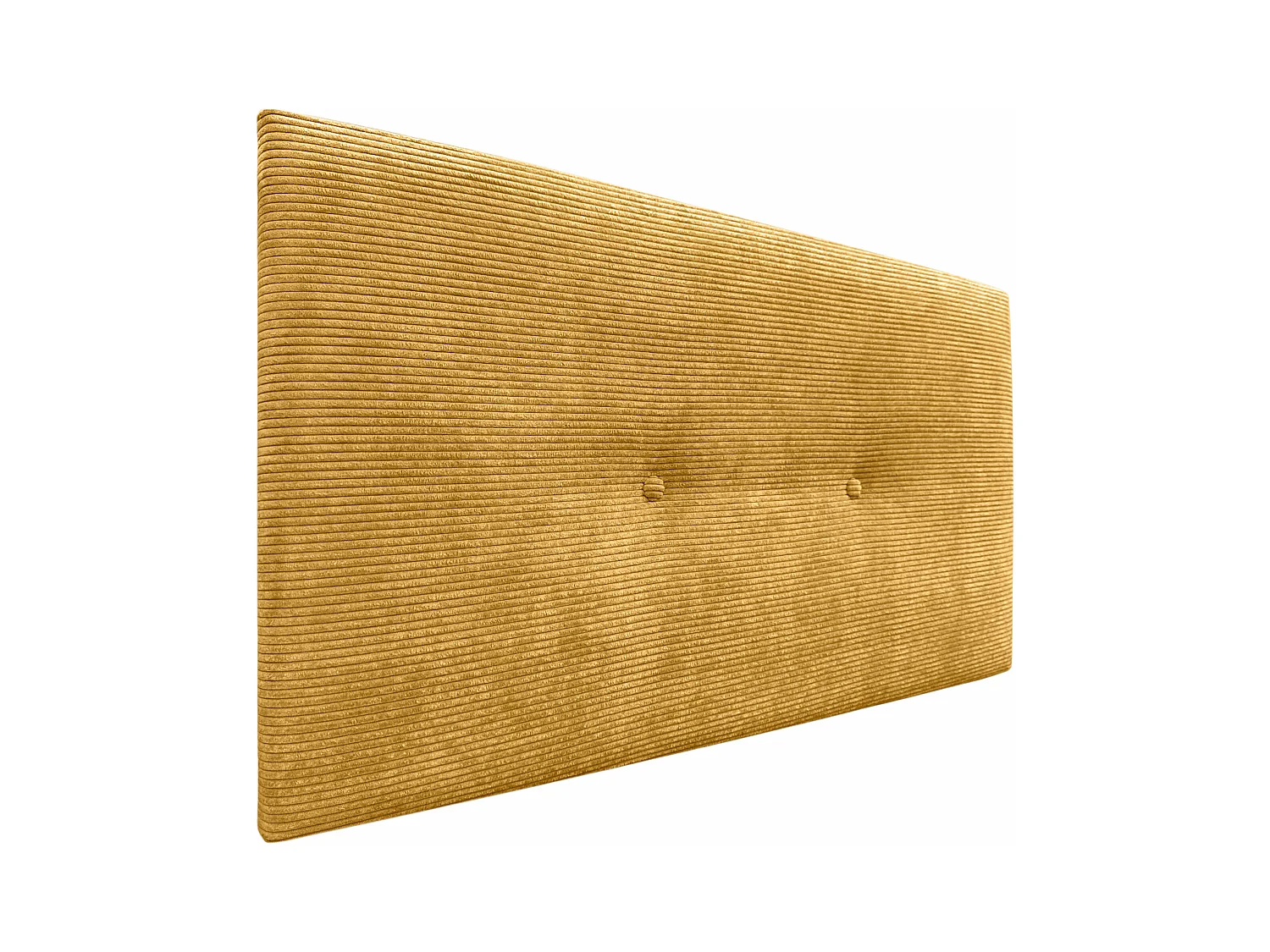 DHOME Tête de Lit Velours Côtelé Uni avec Boutons 150x50 Lits 150/160 - Moutarde