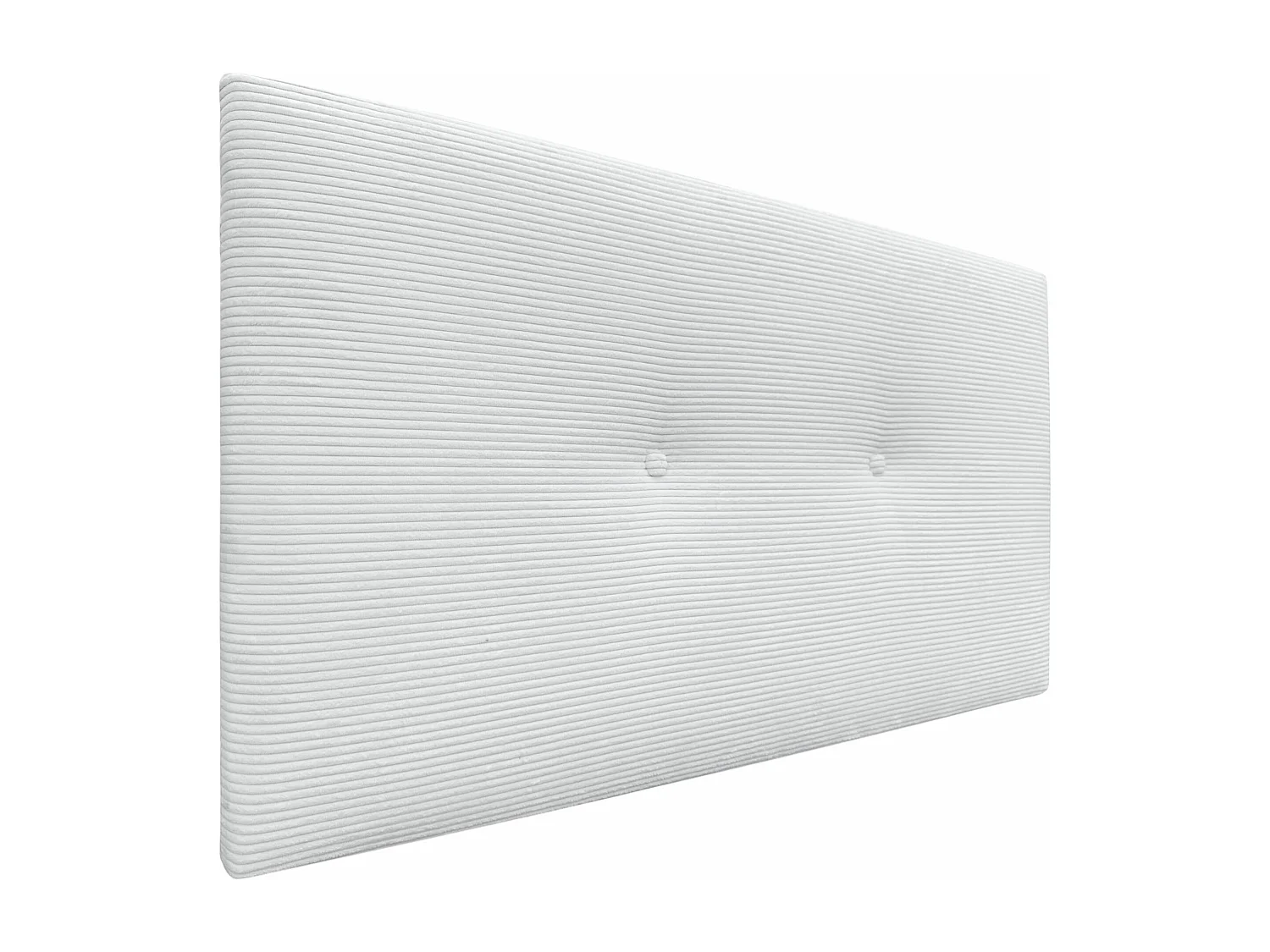 DHOME Tête de Lit Velours Côtelé Uni avec Boutons 145x60 Lits 120/135/140 - Blanc