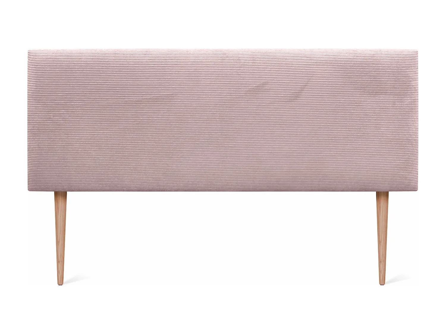 DHOME Tête de Lit Velours Côtelé Uni 110x105 avec Pieds de Lit 105 - Rose Pâle