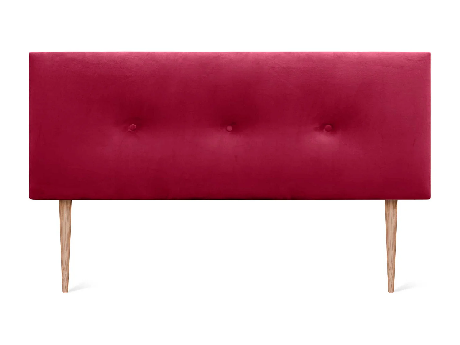 DHOME Kopfteil aus glattem Samt mit Knöpfen 135 x 105 mit Bettbeinen 120/135/140 – Rot