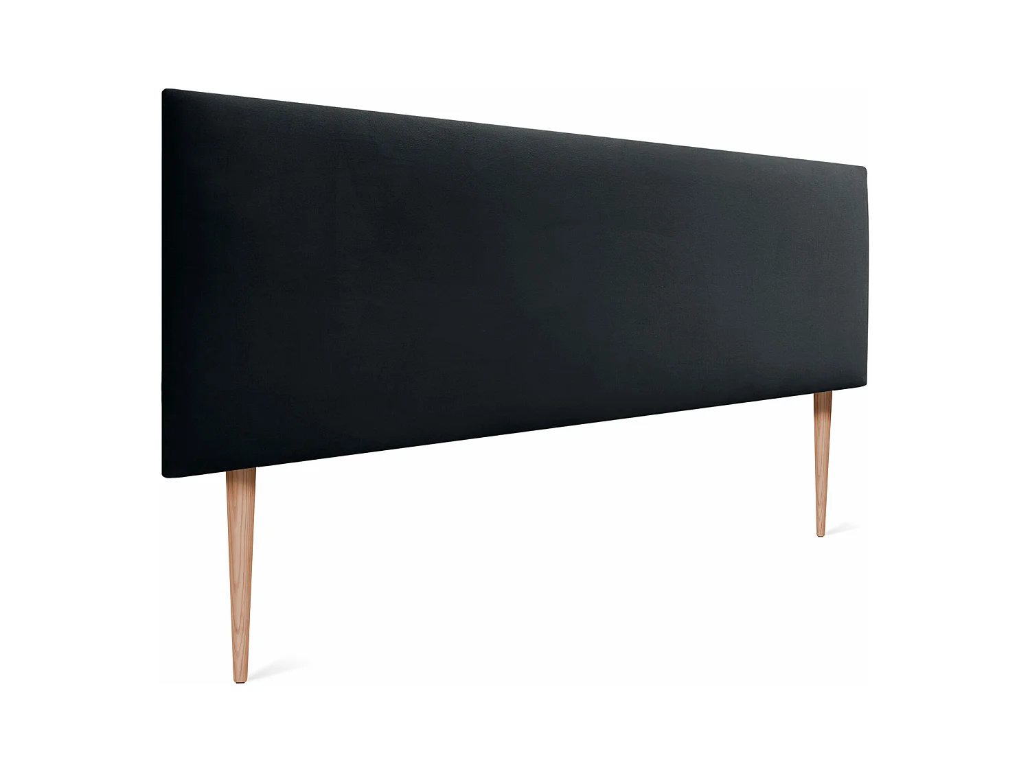 DHOME Tête de Lit Velours Lisse 160x105 avec Pieds de Lit 150/160 - Noir