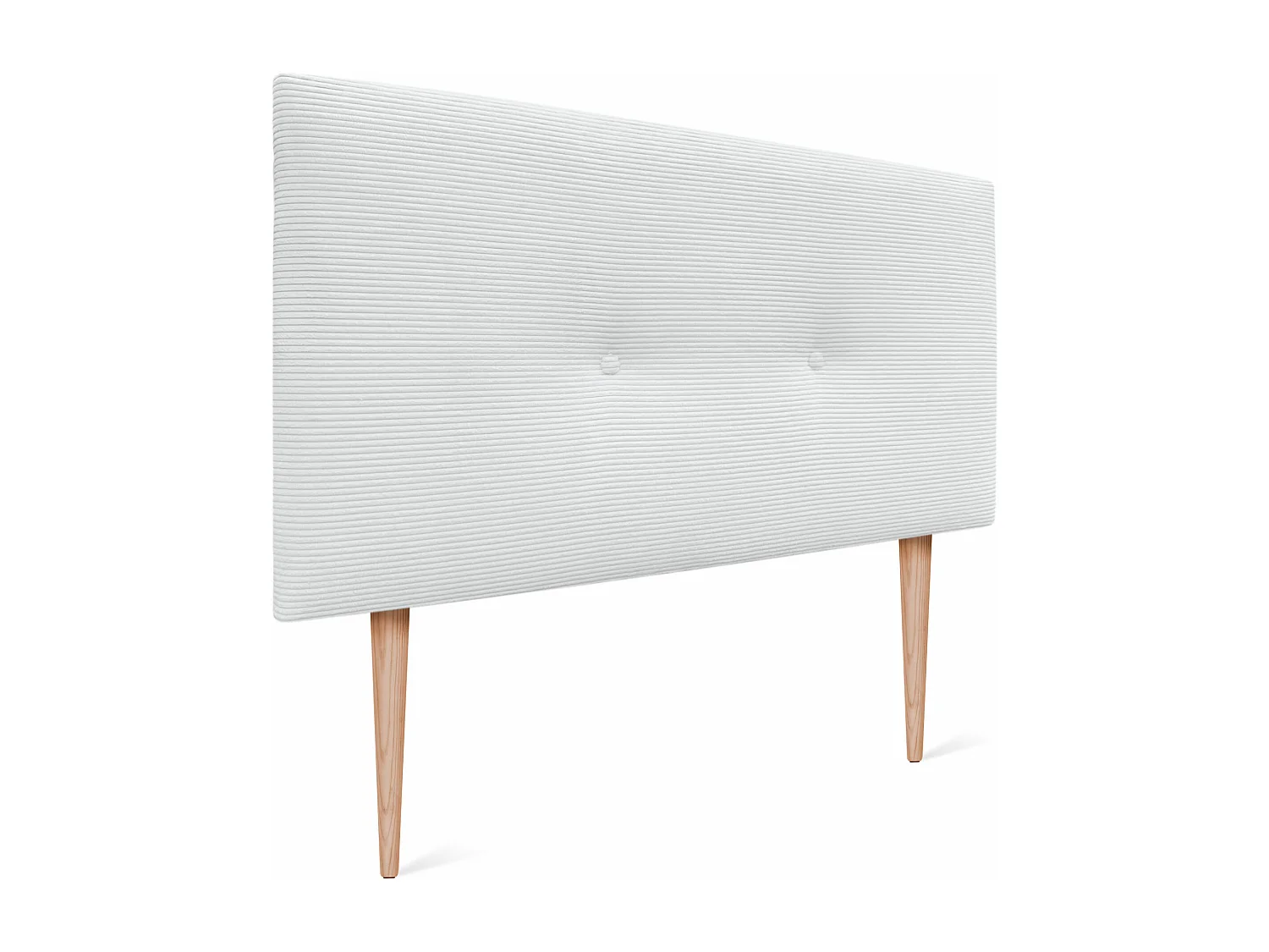 DHOME Tête de Lit Velours Côtelé Uni avec Boutons 80x115 avec Pieds de Lit 80/90 - Blanc