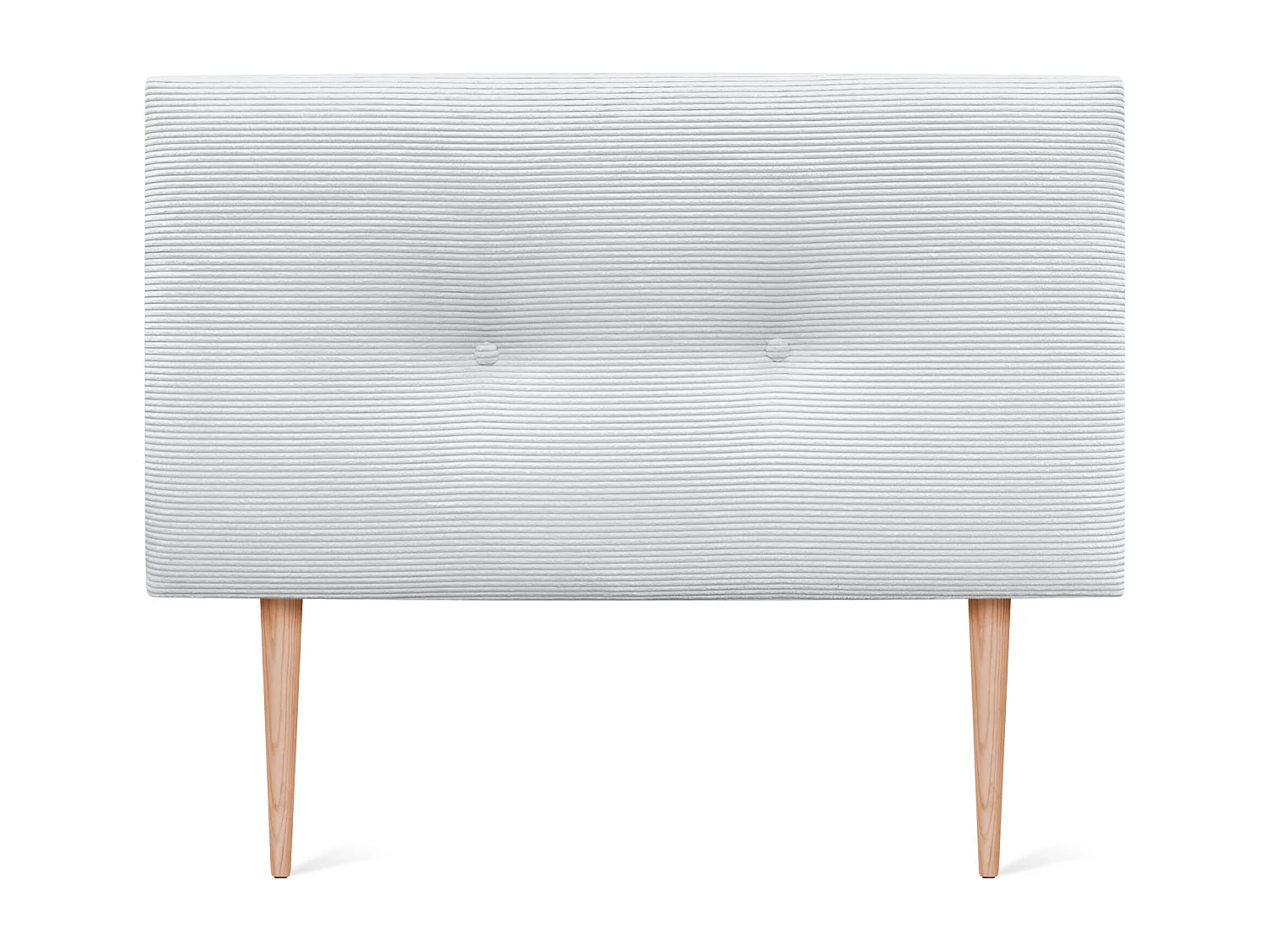 DHOME Effen corduroy hoofdeinde met knopen 80x115 met bedpoten 80/90 - Wit