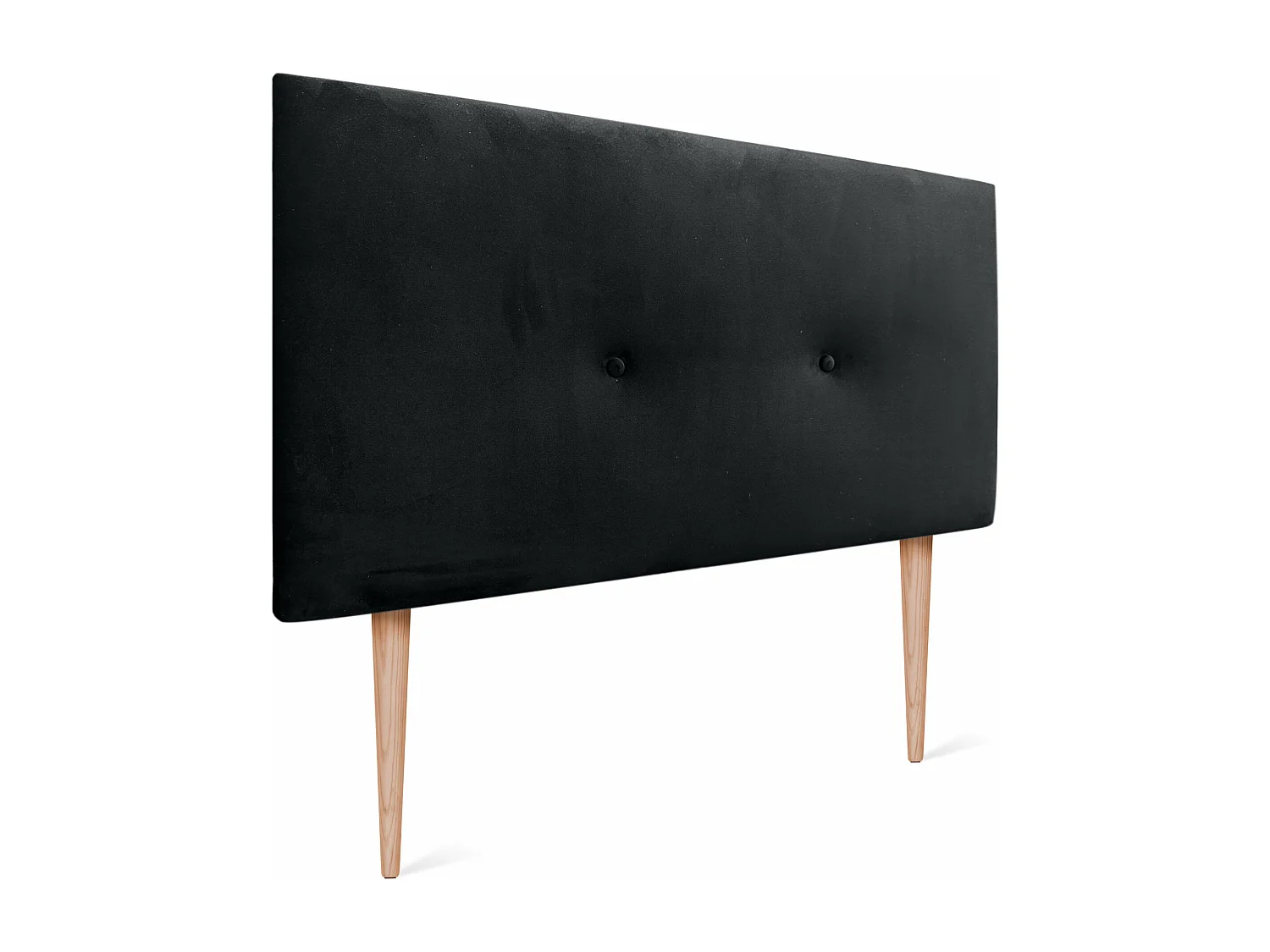 DHOME Tête de Lit Velours Lisse avec Boutons 105x115 avec Pieds de Lit 105 - Noir