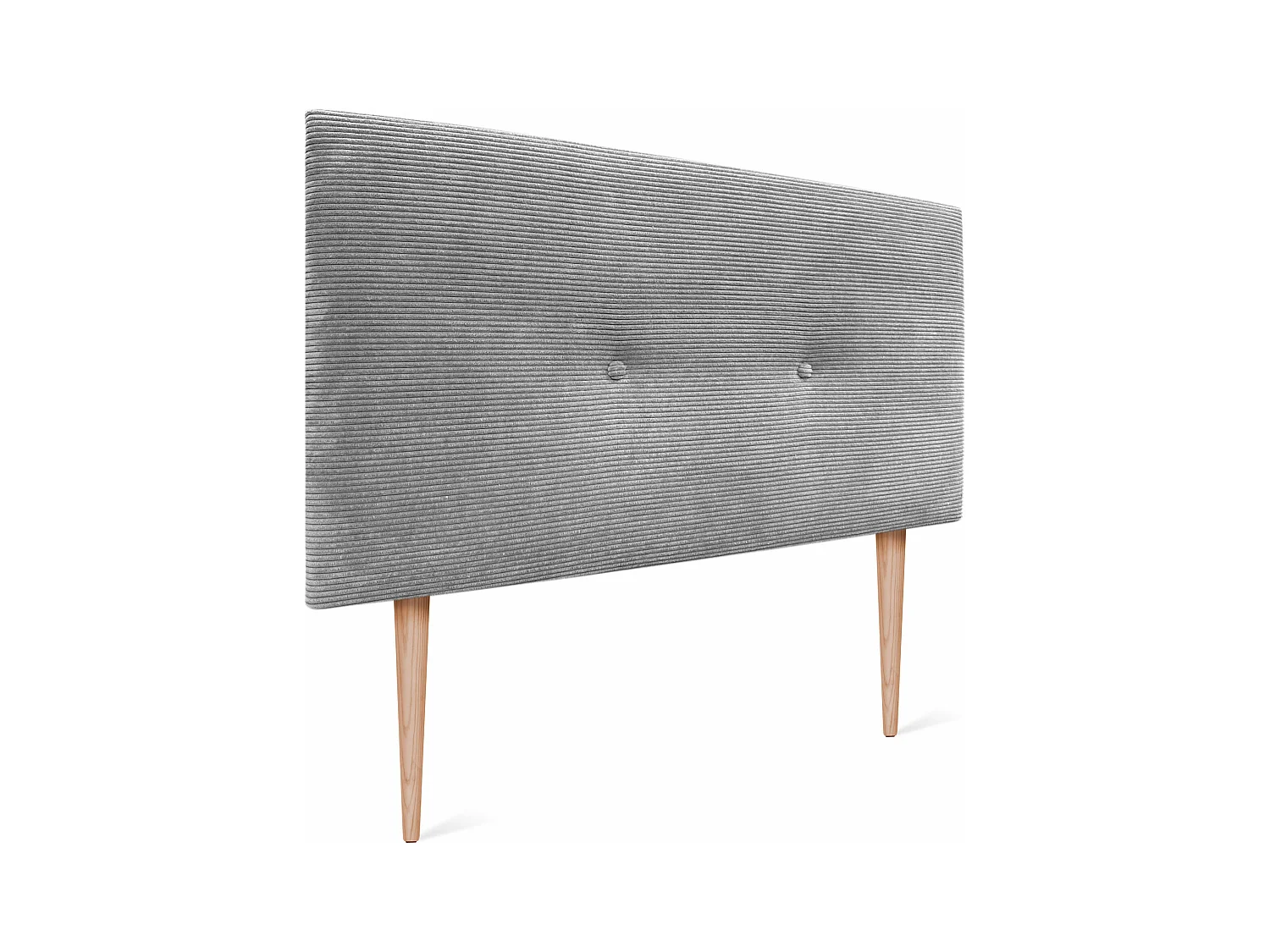DHOME Tête de Lit Velours Côtelé Uni avec Boutons 135x115 avec Pieds de Lit 120/135/140 - Gris